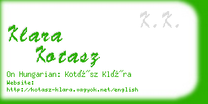 klara kotasz business card